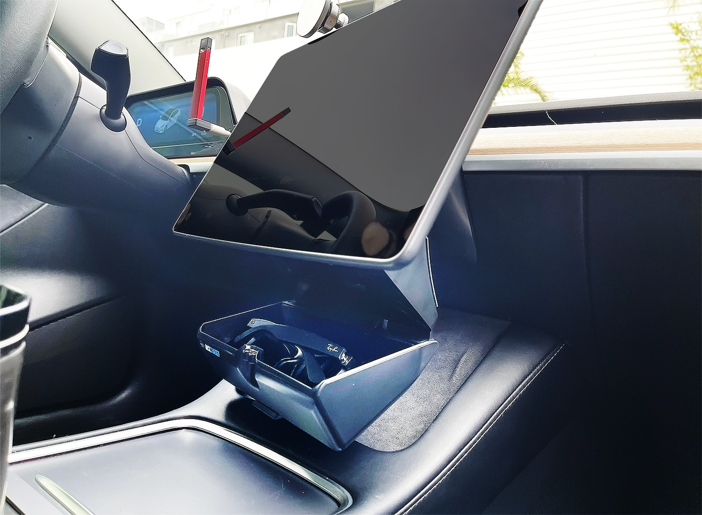 Tesla Model Y and 3 Swivel Screen Adapter for Sunglass holder