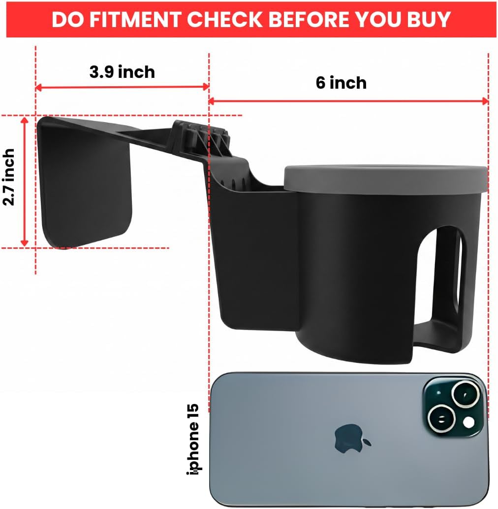 Car Door Cup Holder – Universal Window Cup-Holder with Phone Storage
