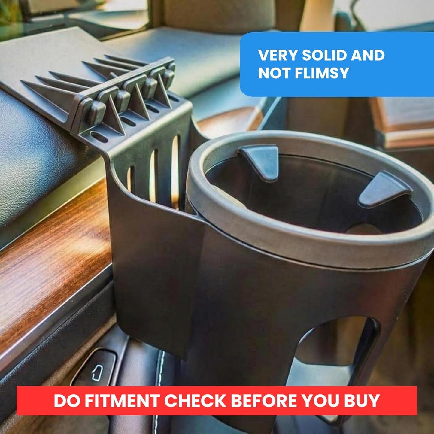 Car Door Cup Holder – Universal Window Cup-Holder with Phone Storage