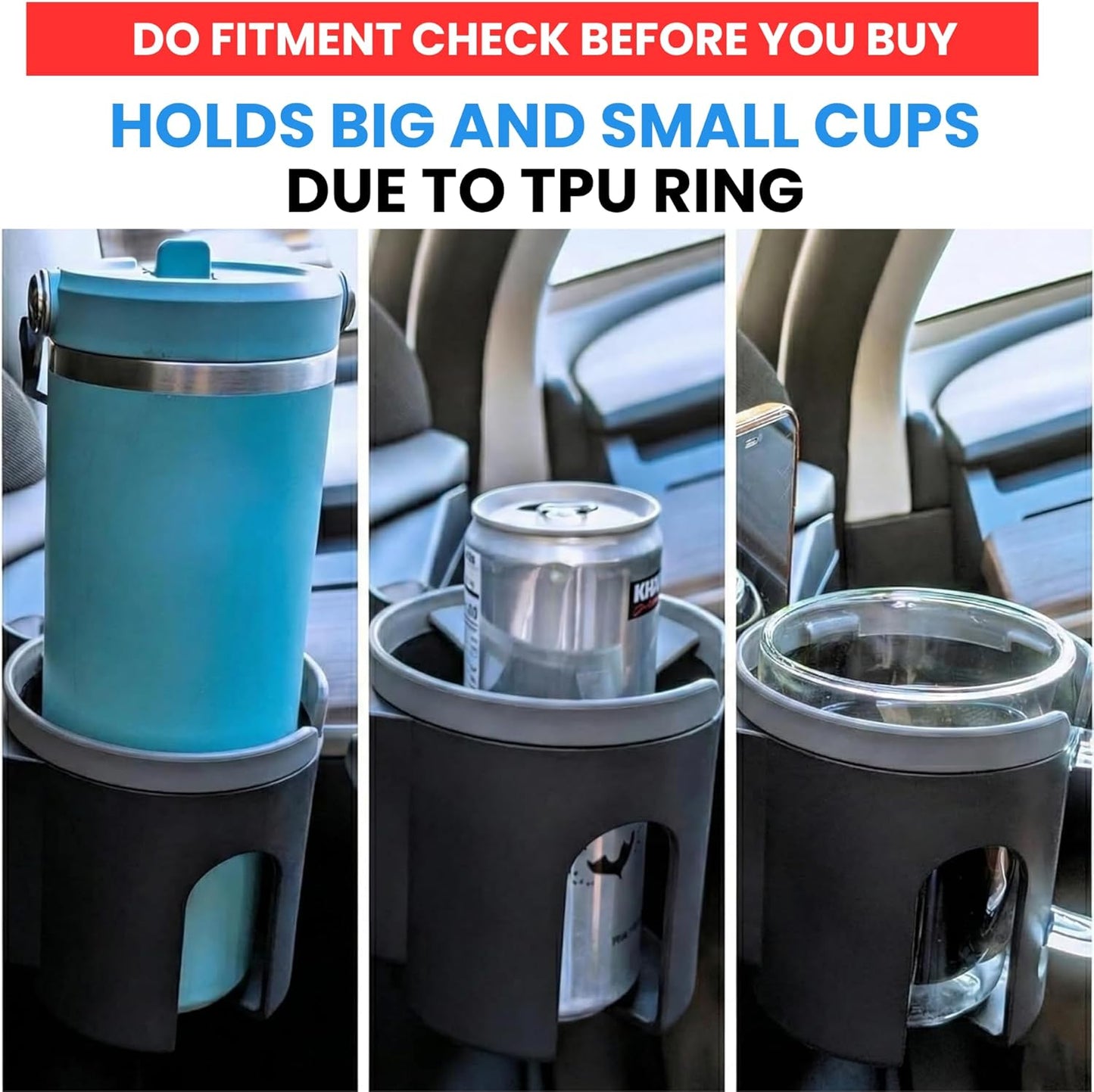 Car Door Cup Holder – Universal Window Cup-Holder with Phone Storage