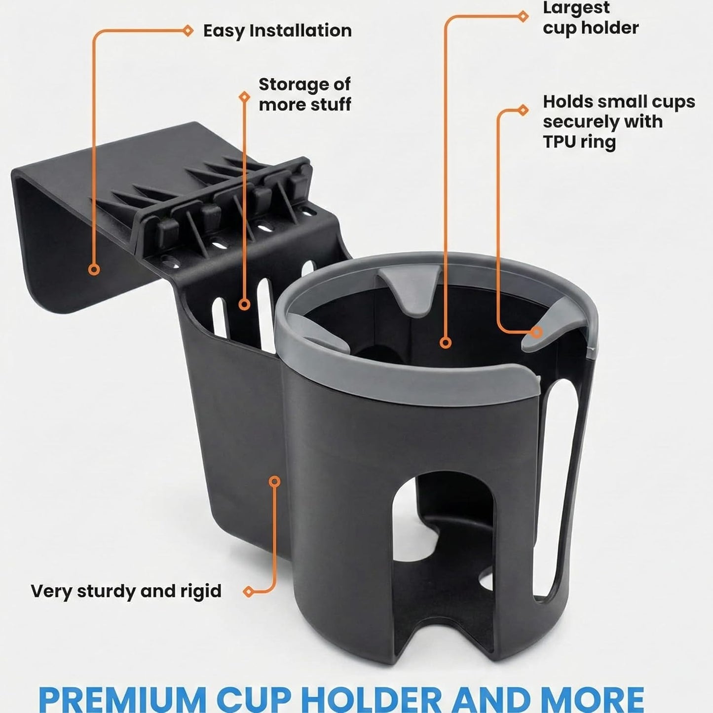 Car Door Cup Holder – Universal Window Cup-Holder with Phone Storage