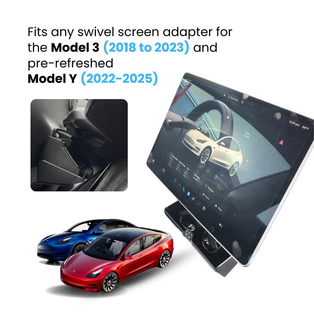 Tesla Model Y and 3 Swivel Screen Adapter for Sunglass holder