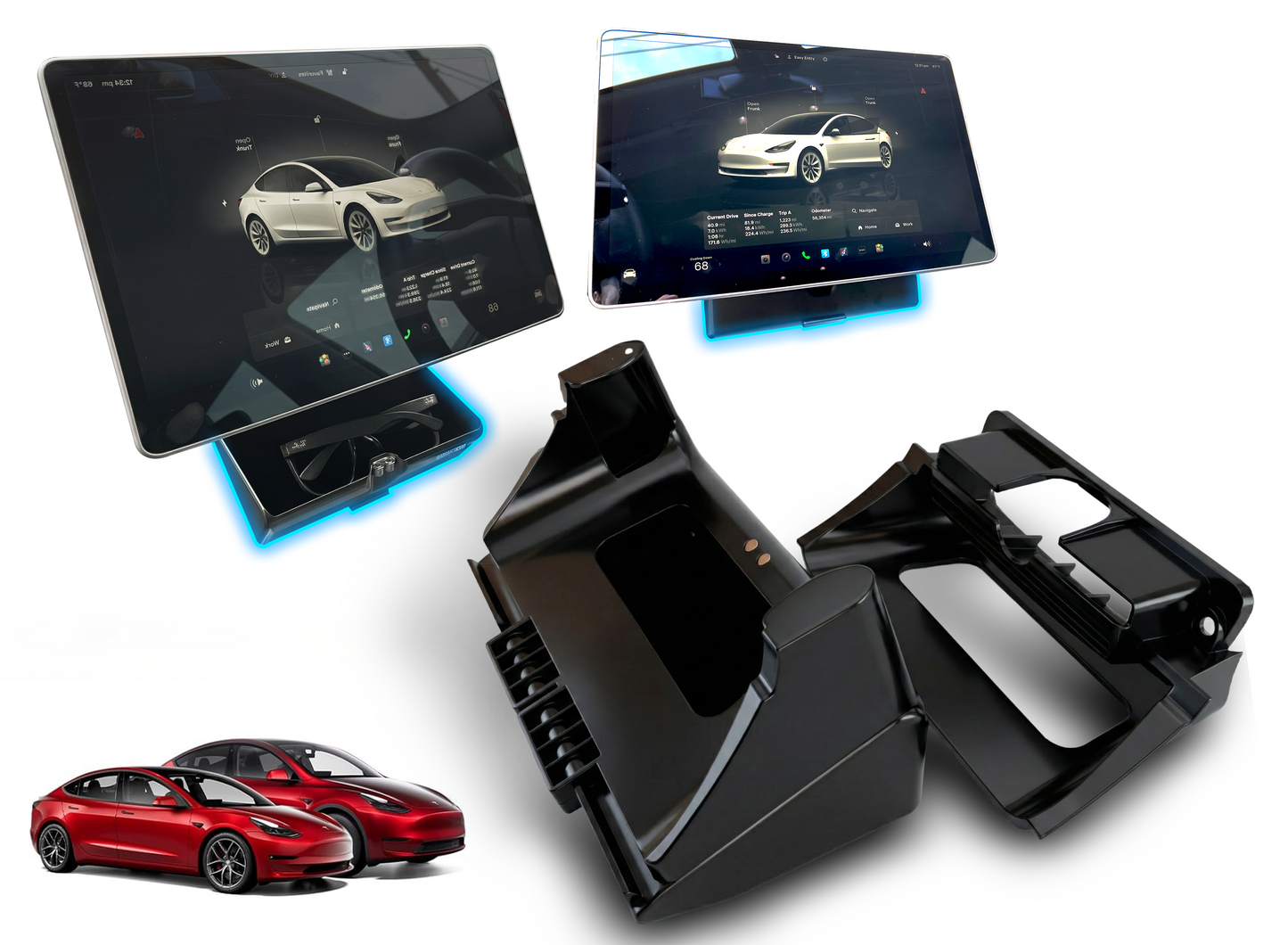 Tesla Model Y and 3 Swivel Screen Adapter for Sunglass holder